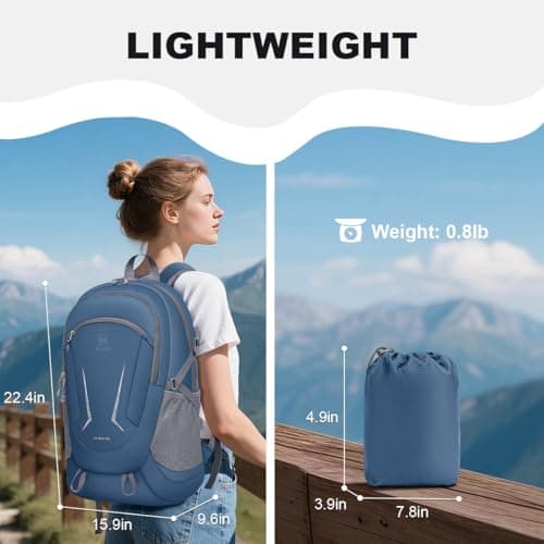 MIYCOO Backpack - Ultra Lightweight Packable Backpack for Travel Camping, 45L Hiking Back Pack Waterproof Foldable Daypack for Men Women Blue