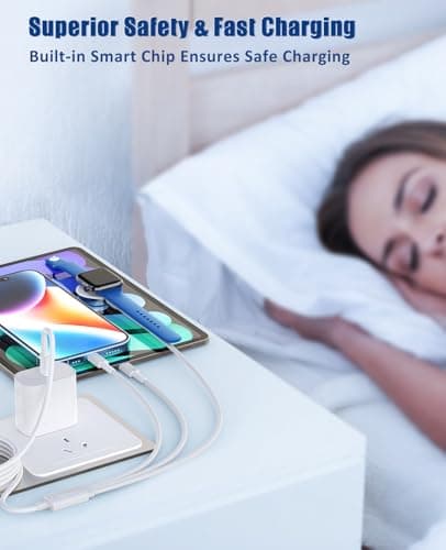 for Apple Watch Charger Fast Charging,3 in 1 Multi Chargers Cable with 20W USB C Charger, iWatch Charger Cord 6FT for iWatch Series Ultra 3/2/SE 3/11/10/9/8/7/6/5/4/iPhone17 15 16 Pro Max/14/13/12/11