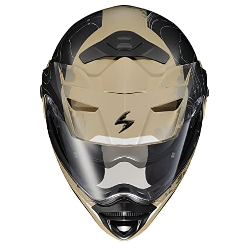 ScorpionEXO AT960 Modular Adventure Street Motorcycle Helmet with Bluetooth Ready Speaker Pockets DOT ECE Approved Topographic (Sand Large)