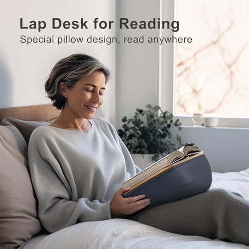 Lap Beanbag Book Stand for Hands Free Reading Comfortable Reading Pillow Stand Minimize Neck Strain Perfect Idea for Book Lovers in Dorm Room or Anywhere Else with Bookseat(Gray)