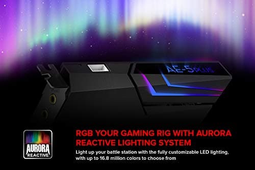 Creative Sound BlasterX AE-5 Plus SABRE32-class Hi-res 32-bit/384 kHz PCIe Gaming Sound Card and DAC with Dolby Digital and DTS, Xamp Discrete Headphone Bi-amp, Up to 122dB SNR, RGB Lighting System