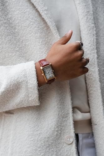 Peugeot Men’s Vintage Tank Shape 14K Gold Plated Wrist Watch with Roman Numeral Dial