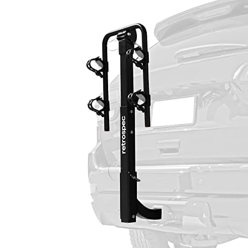 Retrospec Lenox 2-5 - Bike Hitch Rack for Cars, Trucks, SUVs with 2” Hitch | Foldable Steel Frame with Anti-Rattle Adapter, Tie Down Cradles and Straps - Fits Most Frames