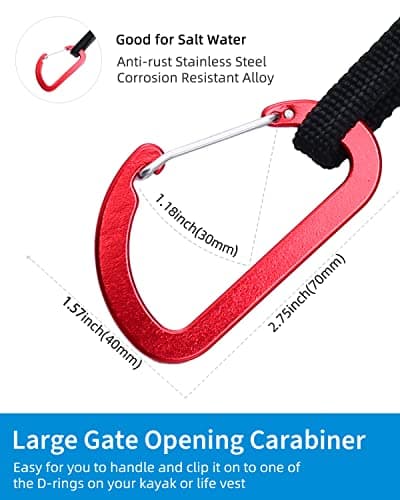 OCEANBROAD Kayak Paddle Leash Stretchable Strap Lanyard Rope for SUP Kayaking Boating Canoeing Fishing Pole Rod 4-7 Feet
