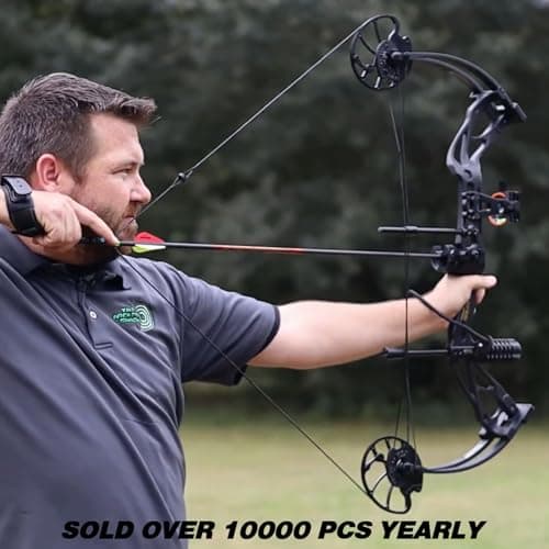 Sanlida Archery Dragon X8 RTH Compound Bow Package for Adults and Teens,18”-31” Draw Length,0-70 Lbs Draw Weight,up to IBO 310 fps,No Bow Press Needed,Limited Life-time Warranty,RH Only