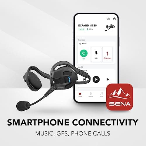 Sena Expand Multi-Sport Bluetooth/Mesh Intercom Communication Headset for Hiking, Rock Climbing, Fishing, Hunting and more