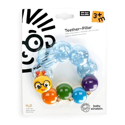 Baby Einstein Teether-Pillar Rattle and Chill Teething Toy, Ages 3 Months +