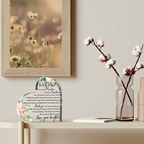 Jetec Mothers Day Gifts Acrylic Mom Birthday Sign Plaque Presents from Daughter Son Grateful Birthday Christmas Valentines Gifts, 5.91 x 5.91 x 0.55 Inches(to My Mother)