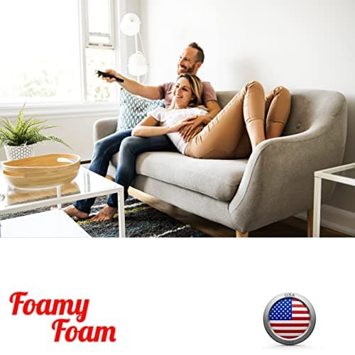 FOAMYFOAM High Density 4 inch Thick, 24 inch Wide, 24 inch Long Upholstery Foam, Cushion Replacement