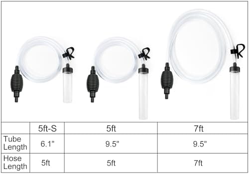 5ft-S Aquarium Siphon Vacuum Cleaner for Fish Tank Cleaning Gravel & Sand