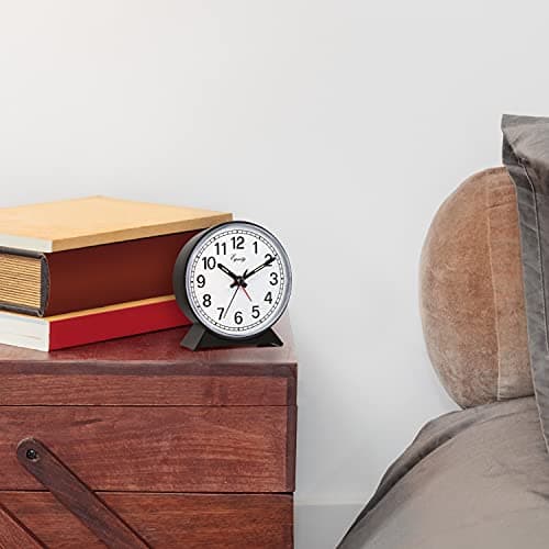 Equity 14075 Black Analog Wind-Up Alarm Clock