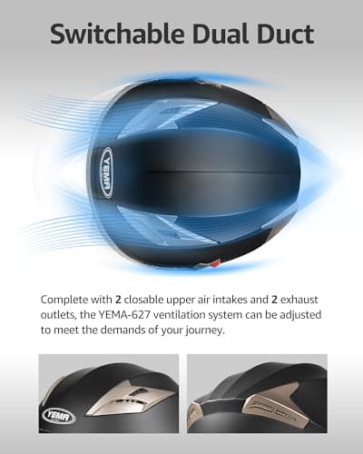 YEMA Open Face Motorcycle Helmets, DOT Approved 3/4 Moped Helmet Dual Visor Quick Release Buckle, Helmets for Adults Motorcycle Men Women Helmets for Moped Scooter Streey