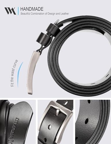 WOLFANT 1.5" Full Grain Leather Belt for Men in Gift Box,100% Italian Real Solid Leather