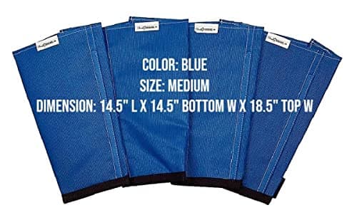 SHOOFLY Horse Leggins, Patented Loose Fitting Fly Boots, Breathable Plastic Mesh (Blue/Medium)