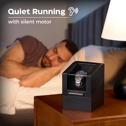 ProCase ProCase Watch Winder for Automatic Watches, Single Automatic Watch Winder Rotator Shaker Box with Quiet Motor and Flexible Pillow, Rotating Watches Case Gifts for Men Women -1 Slot
