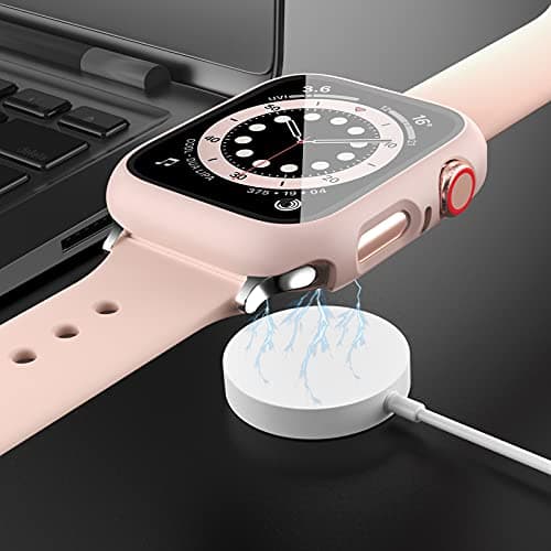 2 Pack Case with Tempered Glass Screen Protector for Apple Watch Series 3/2/1 38mm,JZK Slim Guard Bumper Full Coverage Hard PC Protective Cover HD Ultra-Thin Cover for iWatch 38mm,Pink+White