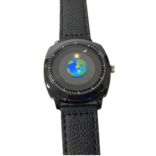 MINILUJIA Waterproof World Map Watches for Men Classic Earth Globe Moon Sun Rotating Eye-catching Cool Unique Mens Watches