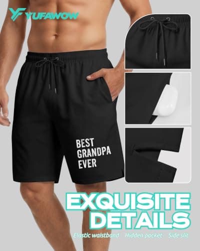 Yufawow 9 Inch Men Swim Trunks with Mesh Lining Quick Dry Breathable Pockets for Summer Beach Cruise Water Park Gym Running B0GSVD8XCG