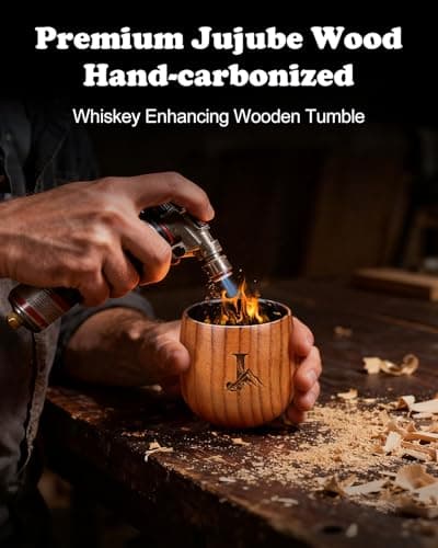 Whiskey Bourbon Gifts for Men Brother Him Personalized Charred Wooden Bourbon Drinkins Glass, Eneraved Whiskey Tumbler Cup J Birthday Gifts for Men Dad Husband Whiskey Glass Anniversary Groomsmen Gift B0FRLJKQFP