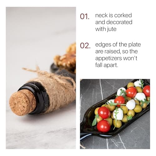 Melted Wine Bottle Serving Boards; Decorative Rectangle Serving Trays for Home Decor; Small Cheese Platter Serving Board; Unique Cheese and Cracker Tray for Dinner Party