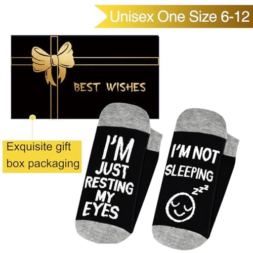 Dealswin Birthday Gifts for Men Dad Fathers Him Husband, I'm Not Sleeping I'm Just Resting My Eyes Socks