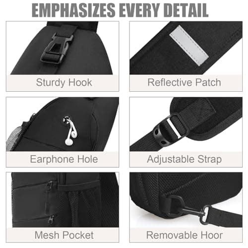 Pritent Crossbody Bags for Women Men Trendy Sling Bag Backpack Casual Chest Bag with Convertible Shoulder Strap