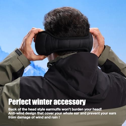 Dwenarry Winter Warm Ear Muffs Unisex Foldable Ear Warmers Adjustable fleece Earmuffs for Men Women Cold Weather 1/2 Pack
