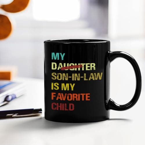 YHRJWN My Son In Law Is My Favorite Child Mug-11Oz, Funny Gift for Mother-in-Law or Father-in-Law, Ceramic Coffee Mug for Mother's Day, Father's Day, Birthday, Christmas B0FNNBHKXR