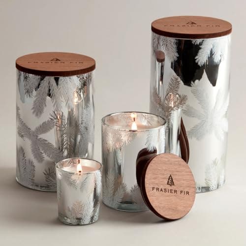 Thymes Frasier Fir Candle – Pine Needle Design – Holiday Scented Candle – Notes of Crisp Siberian Fir, Cedarwood & Sandalwood – Luxury Home Fragrance Gifts for Women & Men – Silver (Statement, 2 oz) B08CVRZ6M9