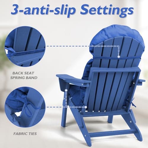 Adirondack Chair Cushion Set of 2, Rocking Chair Cushions High Back, Thickened Patio Chair Pad for Indoor and Outdoor, Glider Rocker Chairs Replacement Cushions Set wih Ties