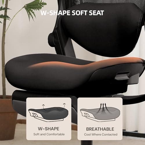 CabLady S2 Petite Office Chair for Women & Small Frames - 330lb Capacity, 4D Adjustable Lumbar/Headrest, Flip-Up Arms & Footrest, Ergonomic Desk Chair