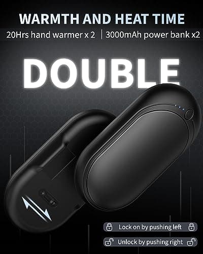 Hand Warmers Rechargeable, KNIFOD 2 Pack 6000mAh Portable Electric Handwarmers, Reusable USB Pocket Heater Great for Raynauds, Hunting, Golf, Camping, Christmas Outdoor, Women Mens Warm Gifts