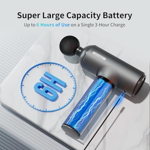 arboleaf Massage Gun deep Tissue, 6 Speeds Powerful Handheld Percussion Muscle Massager Gun with Portable Travel Case for Back, Shoulder, Sore Muscles, Pain Relief for Athletes, Relax, Gifts