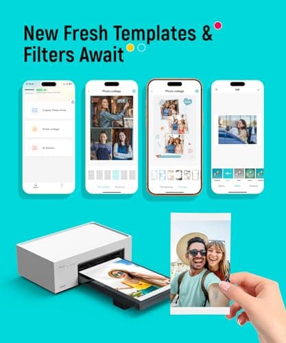 Liene M100 4x6'' Photo Printer, Phone Printer 100 Sheets & 3 Cartridges, Full-Color Photo, Portable Instant Photo Printer for iPhone Android, Thermal Dye Sublimation, Wi-Fi Picture Printer 100 Papers B09XHYNHB2