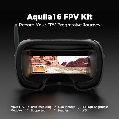 BETAFPV Aquila16 FPV Kit with LiteRadio 2 SE Transmitter for Simulator, VR03 Goggles with DVR Recording Function, 3 Flight Modes, Supported 1S RTF Kit for FPV Beginner to Fly Indoor & Outdoor ELRS V3