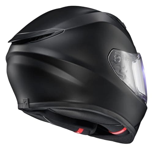 ScorpionEXO R430 Full Face Street Motorcycle Helmet with Bluetooth Ready Speaker Pocketss DOT/SNELL Approved Solid (Matte Black - X-Large)