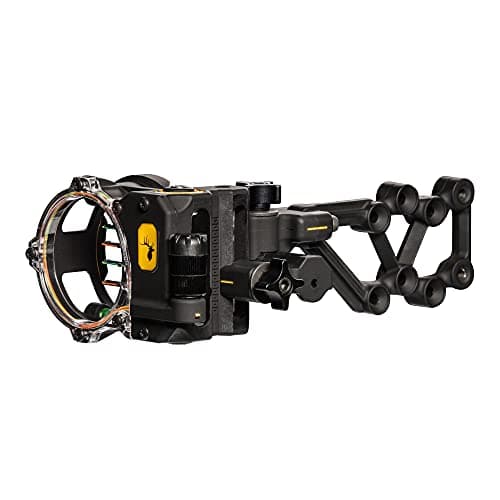 Trophy Ridge React H4 Bow Sight - 4 Pin Sight, Tool Less Windage and Elevation Adustability, 2nd Axis Leveling, Adjustable Click Light