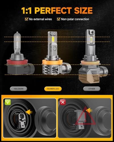 FAHREN 2026 Upgraded H11/H9/H8 9005/HB3 light Bulbs combo,110,000LM 1500% Brighter 6500K with Cooling Fan H11 9005 Light Kits, 1.1 Mini Size H9 Bulb, CANBUS Ready Plug And Play, Pack of 4