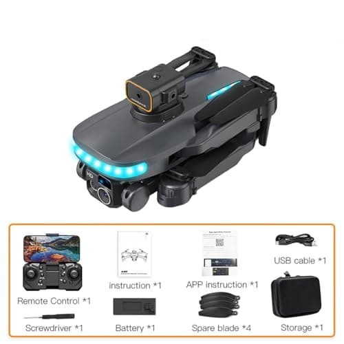 WiFi FPV Drone with 4K HD Camera – Foldable RC Quadcopter, Altitude Hold, Headless Mode, Route Fly, 80-100m Control Range, VR Experience, Ideal for Beginners, Includes Carrying Case (Black)
