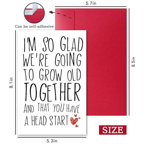 Funny Birthday Card for Husband from Wife, Grow Old Together Humor Birthday Card Gift for Older Husband, Sarcastic Happy Bday Cards for Him Men Husband Hubby B0H146F7BP