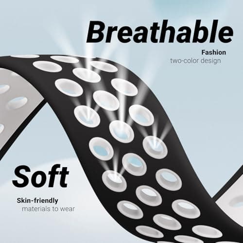 5 Pack Sport Bands Compatible with Apple Watch Band 44mm 45mm 46mm 42mm 41mm 40mm 38mm 49mm for Men Women, Breathable Silicone Wrist Strap for iWatch Series 11 10 9 8 7 6 5 4 3 2 1 SE3 2 1 Ultra3 2 1