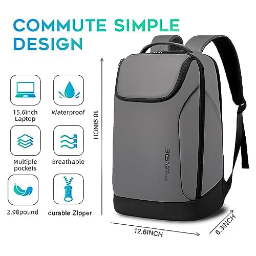 BANGE Business Commute Backpack Waterproof fit 15.6 Inch Commute backpack,Travel Durable Backpack