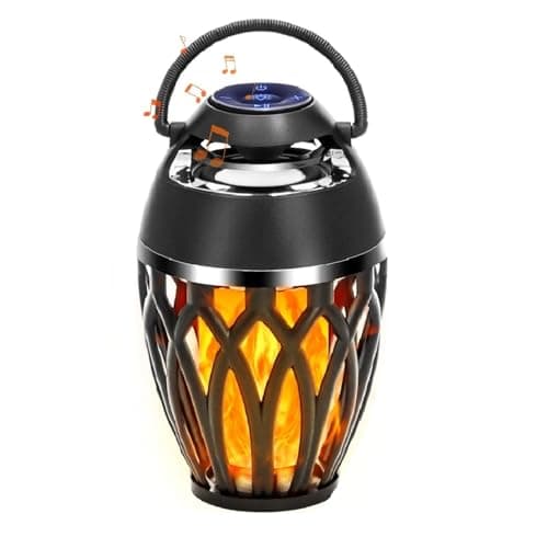 Vanten 2 Packs Outdoor Bluetooth Speakers, Bluetooth 5.0 Led Flame Speaker, IPX5 Waterproof Flame Torch Atmosphere Speaker, Flame Lamp, Gifts for Men Women, Decorations for Party Garden Patio