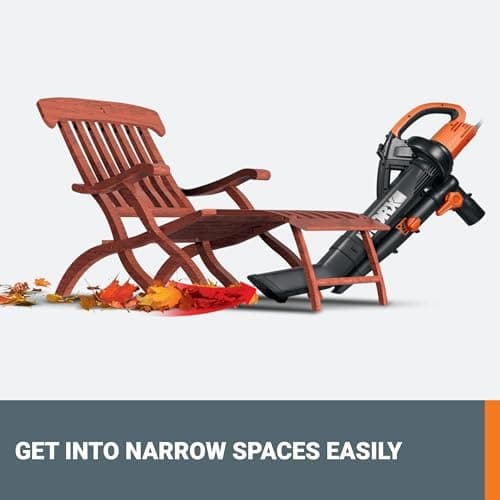 WORX WG509 12 Amp Trivac, 3 in 1 Electric Leaf Blower, Leaf Vacuum & Leaf Mulcher for Lawn Care