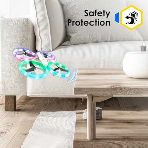 Drones for Kids, RC Drone with Cool Led Lights Mini Remote Control Beginner Drone Indoor Outdoor RC Quadcopter with 3D Flip and 2 Rechargeable Battery Flying Toys Gift for Boys Girls, White