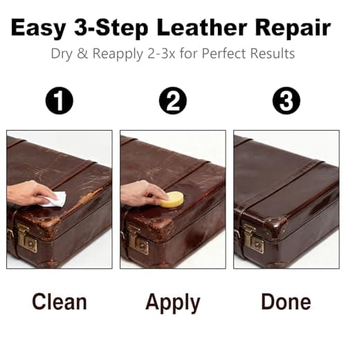 Medium Brown Leather Repair Kit - Recoloring Balm & Dye to Restore Scratches, Faded & Aged Leather & Vinyl Couches, Boots, Car Seats & Furniture