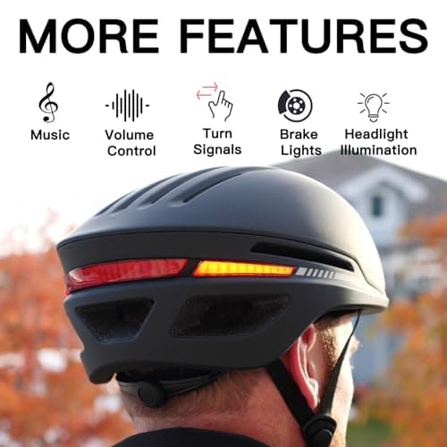Bike Helmet with Bluetooth, Smart Bike Helmet for Adults Men Women with Built-in Speakers, Auto Brake Blinker, Front and Rear LED Turn Signals Remote Control, Smart Cycling Helmet.