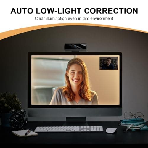 Diccik Webcam for PC, Full HD 1080P Video Calling, HD Light Correction, Works with Skype, Zoom, FaceTime, Hangouts, PC/Mac/Laptop/MacBook/Tablet
