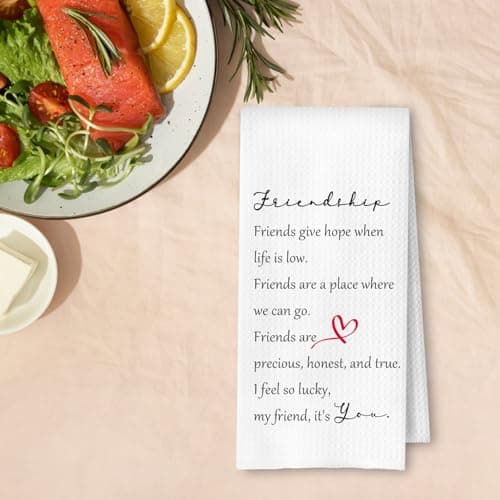 Friendship Gifts for Women Kitchen Towels, Best Friend BFF Bestie Gifts Dish Tea Towels for Kitchen Decor, Birthday Gifts for Women Friendship Hand Towels for Bathroom Decor, 16x24 Inch