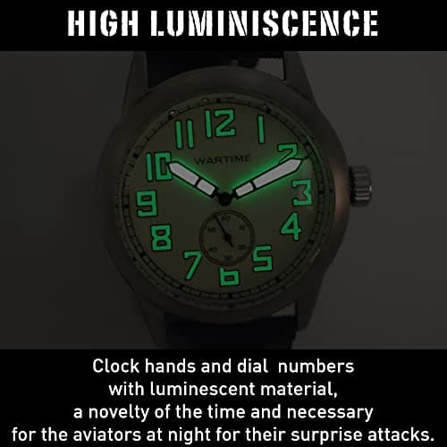 WTI WORLD TIME INTERNATIONAL WARTIME | WW2 Military Watch – Vintage USAAF Watch, Swiss-Quartz Movement with Canvas strap and leather lining, 10 ATM Water Resistant. The Perfect WW2 Memorabilia. Mens Watches for Ever